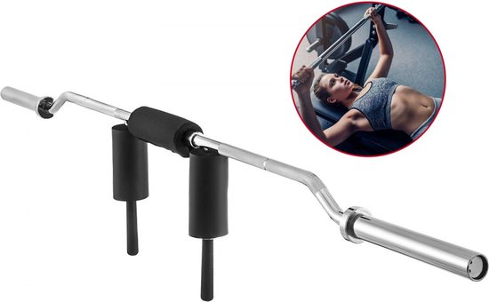 wuuhoo® halterstang & halterschijven set Marcel, 26kg-60kg, halterstang 30mm, staal verchroomde halterstang, cement halterschijven 30mm gecoat, 120cm - 200cm (c) 28kg - 2 x 10kg | 160cm