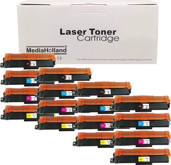 MediaHolland® Private Label Toners TN-243/TN-247 TN243 TN247 pour Brother Multipack 16 pièces