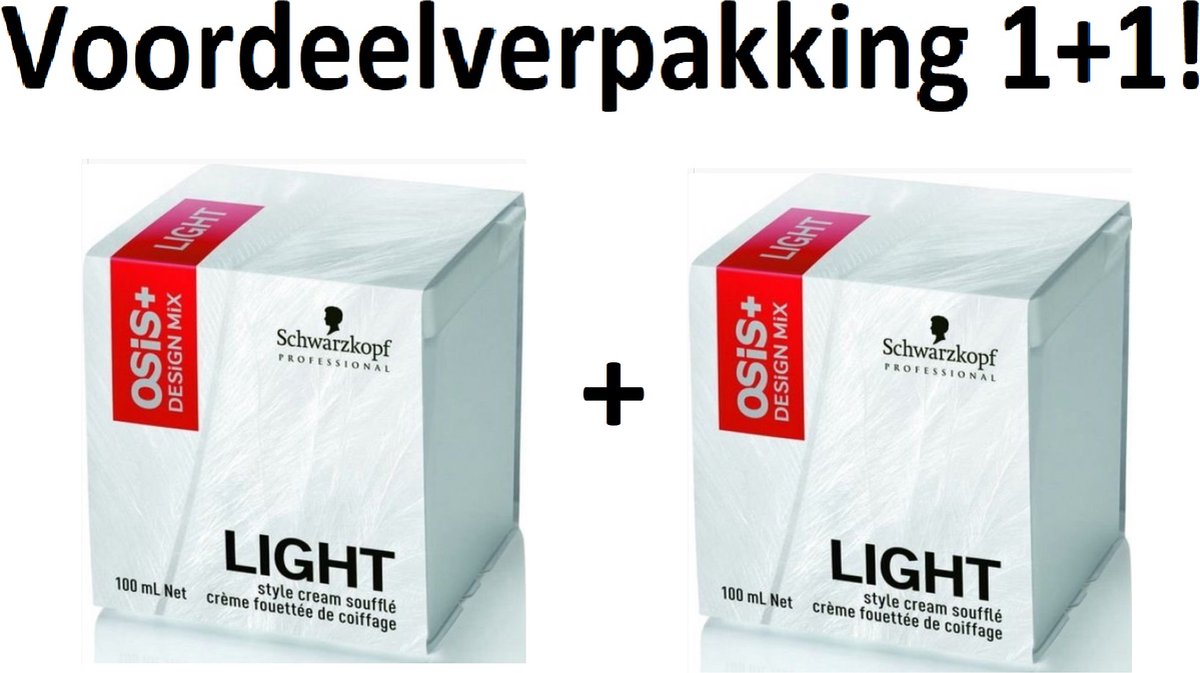 Schwarzkopf Styling Crème Light Osis+ Design Mix Light 100ml 3.4oz Voordeelverpakking 2 Stuks