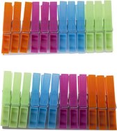 24x Wasknijpers in verschillende kleuren - Huishoudelijke producten - Knijpers - Kleding ophangen