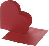 10x Hartvormige kaarten rood - Uitnodigingen - Huwelijk - Hobby