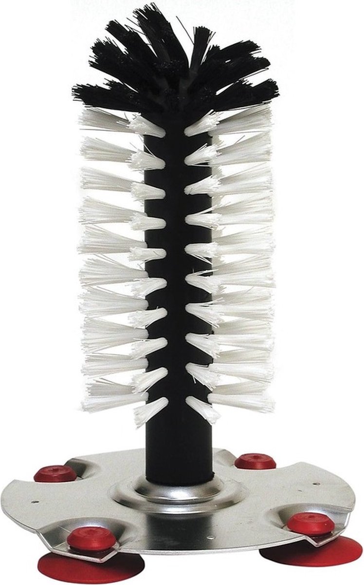 Goedkoopste Spoelborstel enkel - voor bierglazen en meer - 8 x 8 x 19 cm - zilver - professionele horeca borstel - schoonmaak accesoires