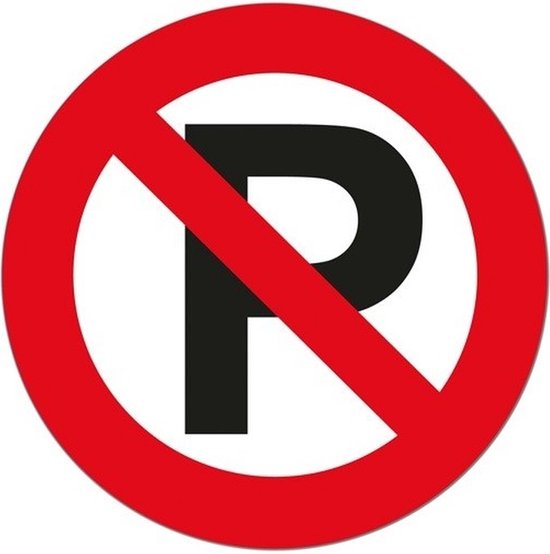 3x Autocollants de stationnement interdit 14 cm - Autocollants d'interdiction  de
