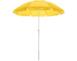 Strand/tuin parasol - geel - dia 145 cm - Verstelbaar - Zonbescherming - Voordelige parasols - polyester