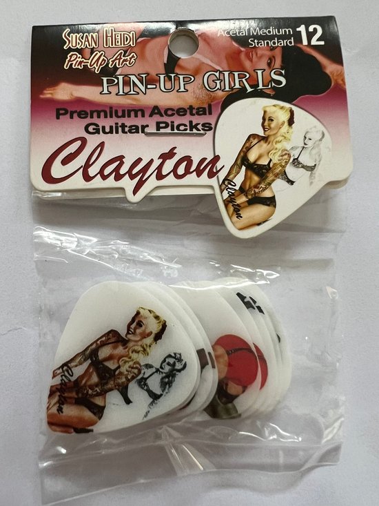 Clayton - Pin-Up girls - plectrums - medium - 12-pack