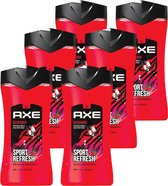 Bol.com Axe - 3-in-1 - Douchegel Facewash & Shampoo Mannen - Sport Refresh - 6 x 400 ml - XL - Voordeelverpakking aanbieding