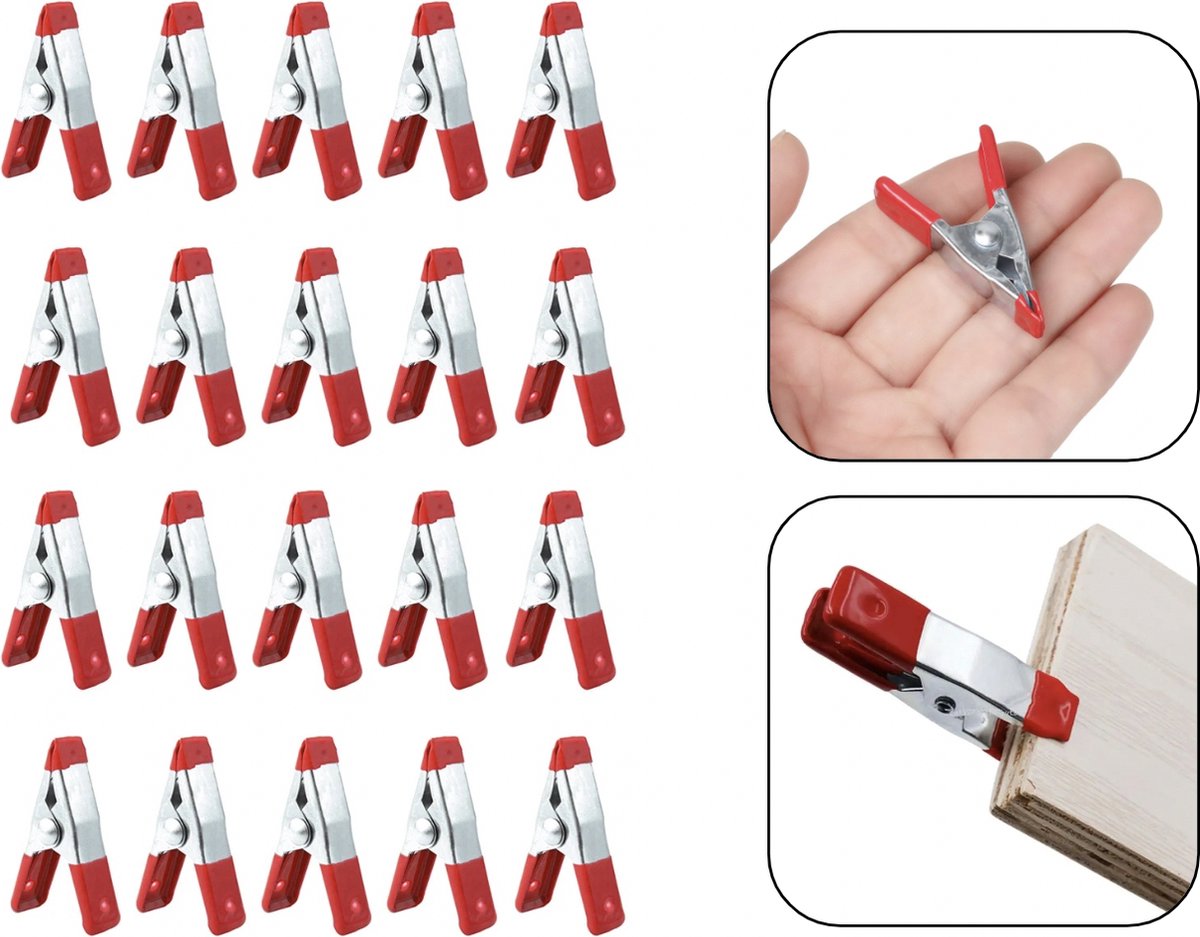 20x PD® - Zeilklemmen - Mini Zeilklem - Kleine marktklemmen - zeilklem - 20 stuks - Metaal