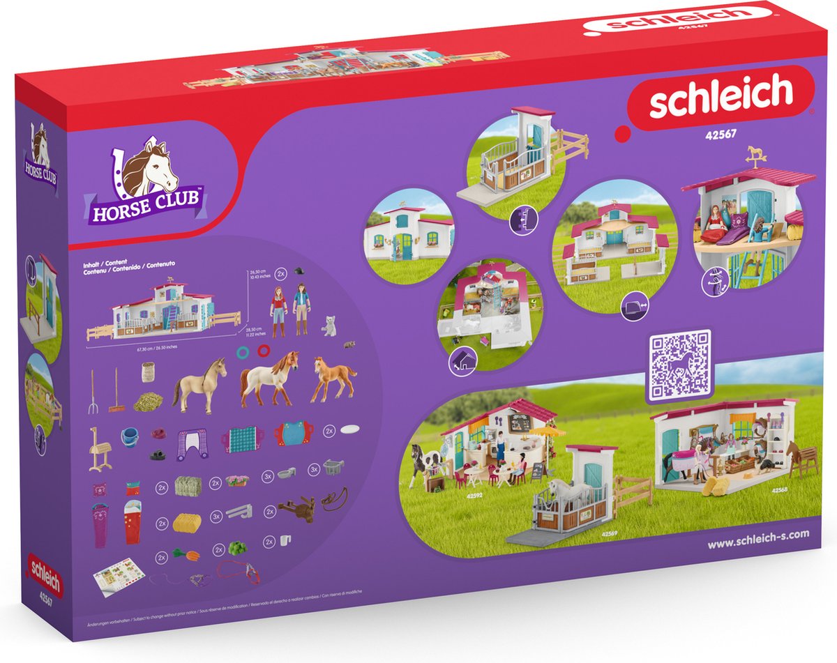 schleich HORSE CLUB - Manege - Kinderspeelgoed - Paarden Speelgoed - Paardenstal, 3 Paarden en 2 Speelfiguren - 115 onderdelen — afbeelding 20