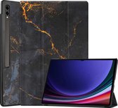 iMoshion Tablet Hoes Geschikt voor Samsung Galaxy Tab S9 Ultra - iMoshion Design Trifold Bookcase - Zwart /Black Marble