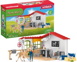 foto van schleich FARM WORLD Speelfigurenset - Dierenarts Praktijk en Huisdieren - Kinderspeelgoed - vanaf 5 jaar - 27 Onderdelen - 42502