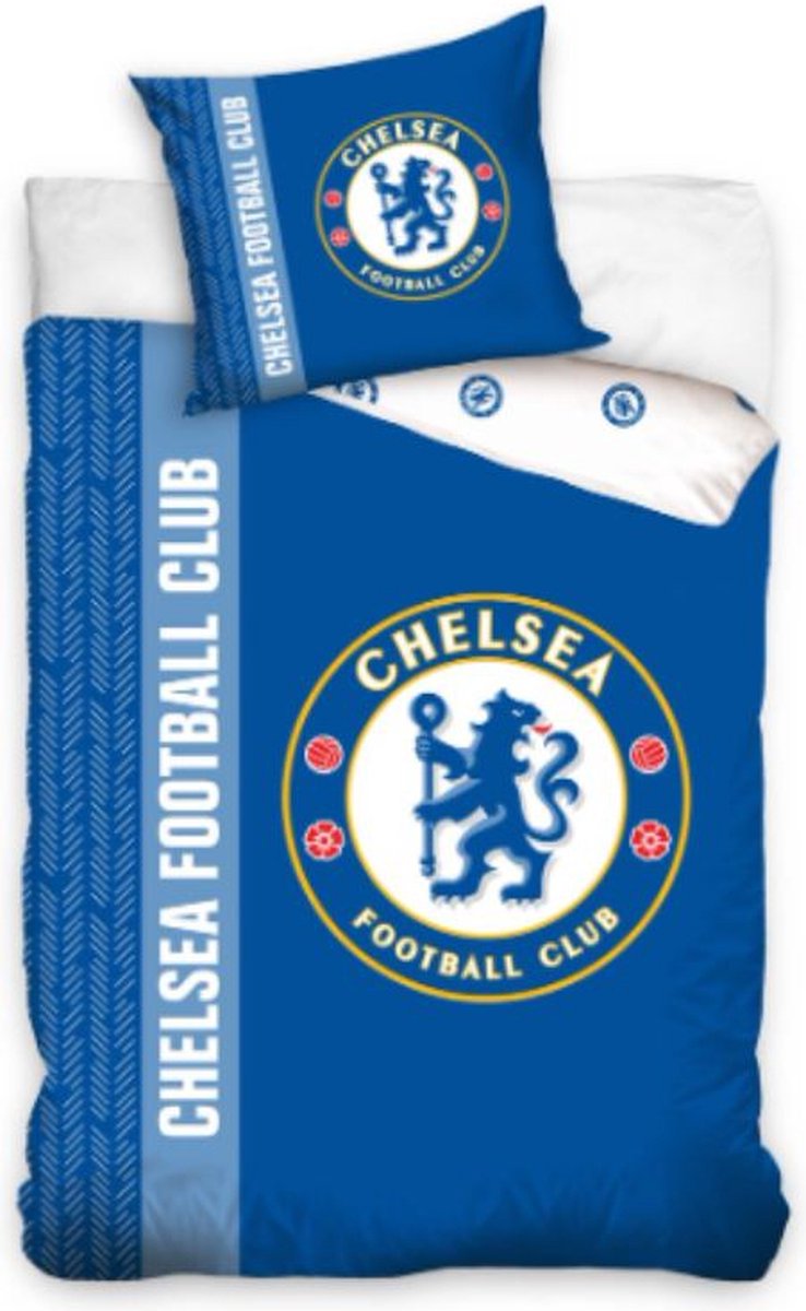 Chelsea dekbedovertrek logo 140 x 200 cm blauw
