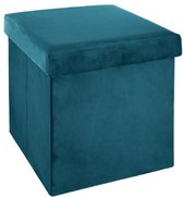 Eazy Living Poef + Opbergbox Antoinette Blauw