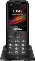 Konrow Senior 280 Plus (3G 4G) 2,8 inch display - Dual Sim - met laadstation) zwart - SOS Knop - Zaklamp
