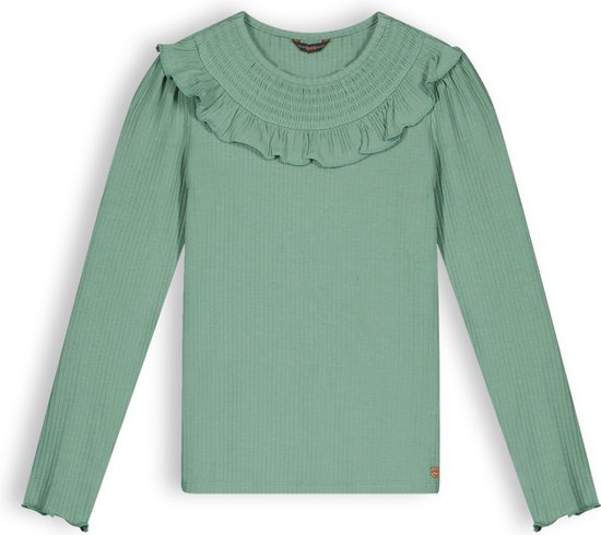 Meisjes shirt jersey rib - Kris - Loden Frost Groen