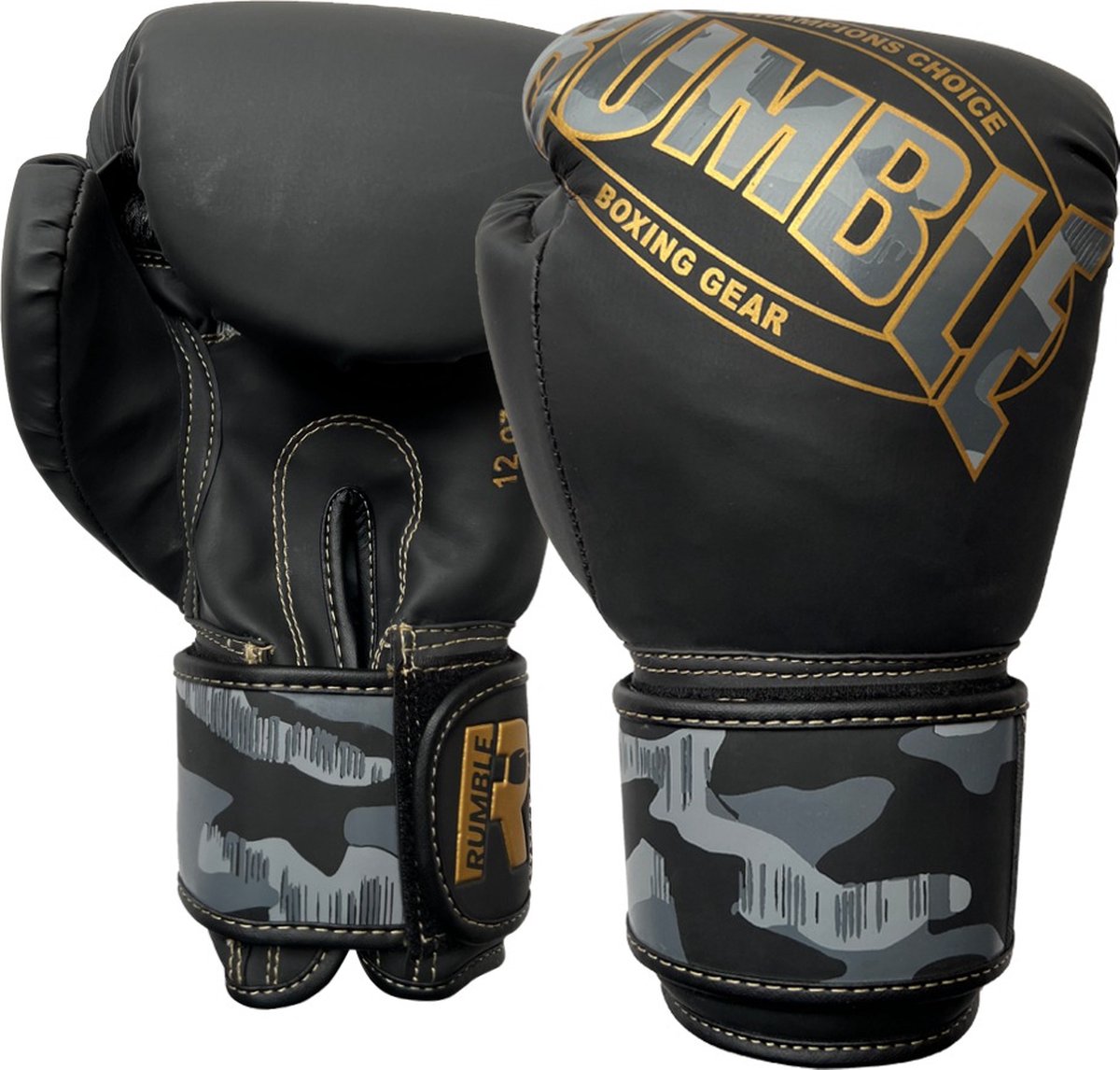 Bokshandschoenen Kinderen Rumble Camo Zwart-Goud 8 Oz
