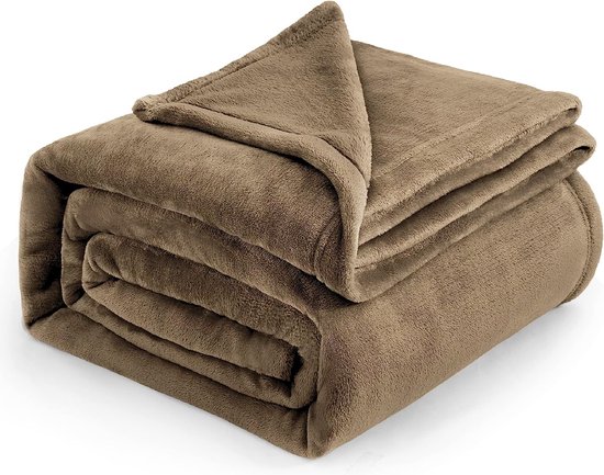 Rimpelingen Portret Ster fleece deken voor bed en bank beige XXL 270x230cm, grote deken voor  tweepersoonsbed... | bol