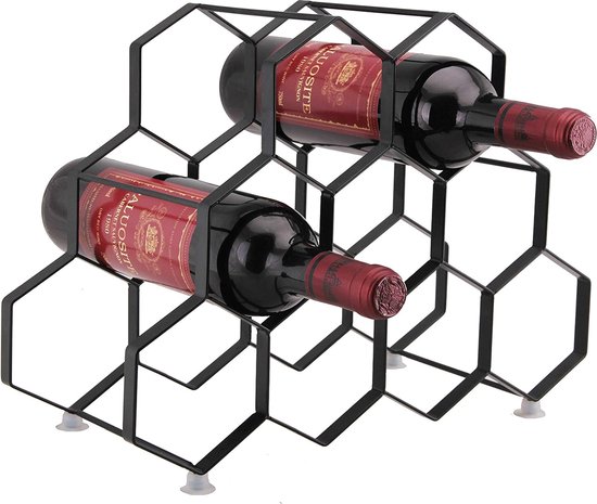 Support pour 9 bouteilles de vin - Porte-bouteille de vin sur pied - Design