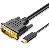 MMOBIEL Câble Adaptateur USB-C vers DVI - USB-C Mâle vers DVI-D Mâle Dual Link Adapté pour MacBook, iPad, Dell XPS - Convertisseur pour Moniteur, TV, Projecteur - 1080p Full HD 60Hz - Or - 1,8 m