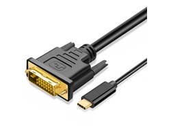 MMOBIEL USB-C naar DVI Kabel Adapter - Mannelijk USB-C naar Mannelijk DVI-D Dual Link Converter voor Monitor, TV, Projector - 1080p Full HD 60Hz - Goud - 1,8 m