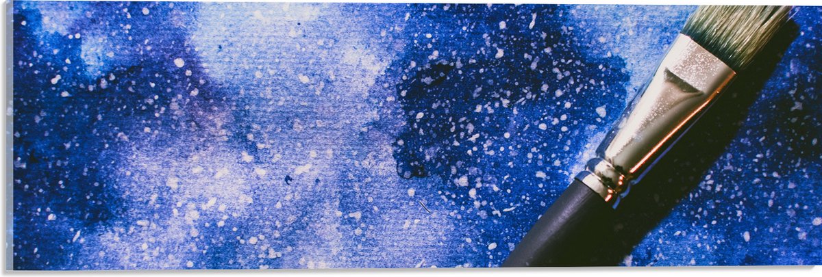 Acrylglas - Schilderen - Kwast - Heelal - Creatief - Verf - 60x20 cm Foto op Acrylglas (Wanddecoratie op Acrylaat)