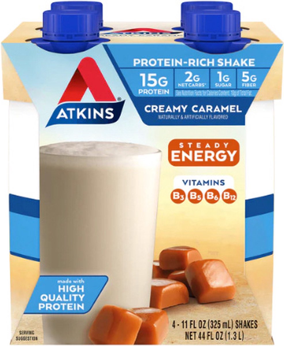 Atkins | Protein Shake | Creamy Caramel | 4 Stuks | 4 x 325 ml