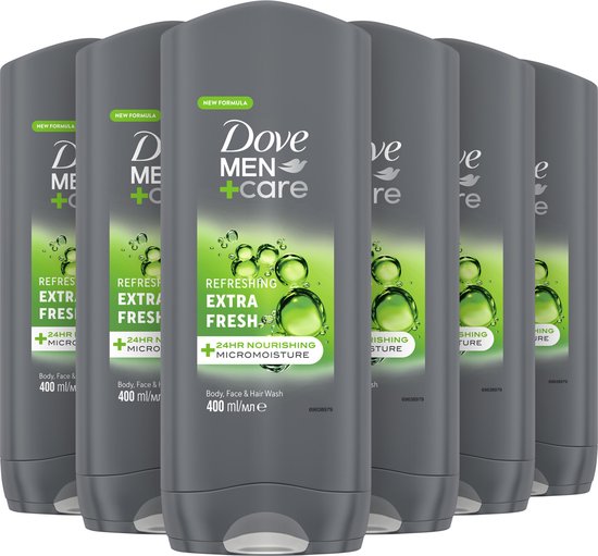 Dove Men+Care Extra Fresh 3-in-1 Douchegel - 6 x 400 ml - Voordeelverpakking