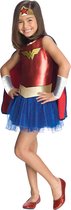 Rubies - Wonderwoman Kostuum - Wonder Woman Kostuum Meisje - Blauw, Rood, Goud - Maat 104 - Carnavalskleding - Verkleedkleding
