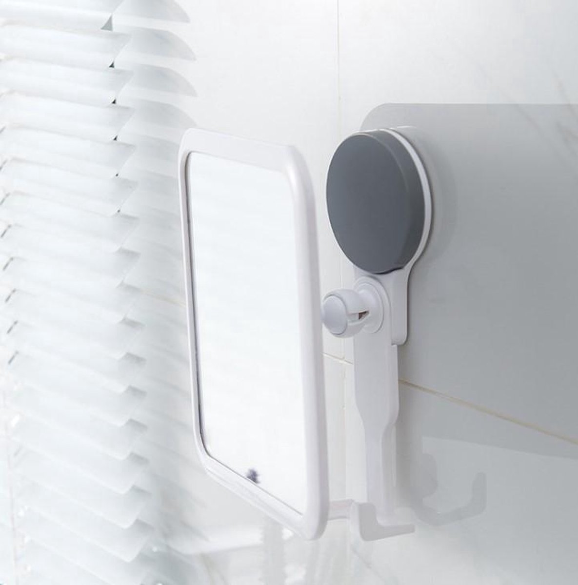 Goedkoopste CHPN - Douche-Spiegel - Spiegel - Met Scheermeshouder - Badkamerspiegel - Verstelbare spiegel - Douche spiegel - Scheren - Make-up spiegel - Wit - Vierkant