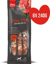 Pets Unlimited Steak Sticks - boeuf gros - 8 sachets de 240g