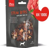 Pets Unlimited Steak Bites - Rund - Hondensnacks - 8 zakjes à 100g
