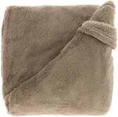 Unique Living Plaid Justin - Polyester - Taupe / Bruin - 150 x 200 cm (BxH) - Woondeken