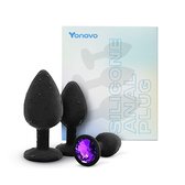 Yonovo® Buttplugs Diamant 3 stuks - Voor Mannen en Vrouwen - Anal Anaal seksspeeltjes erotiek - Zwart