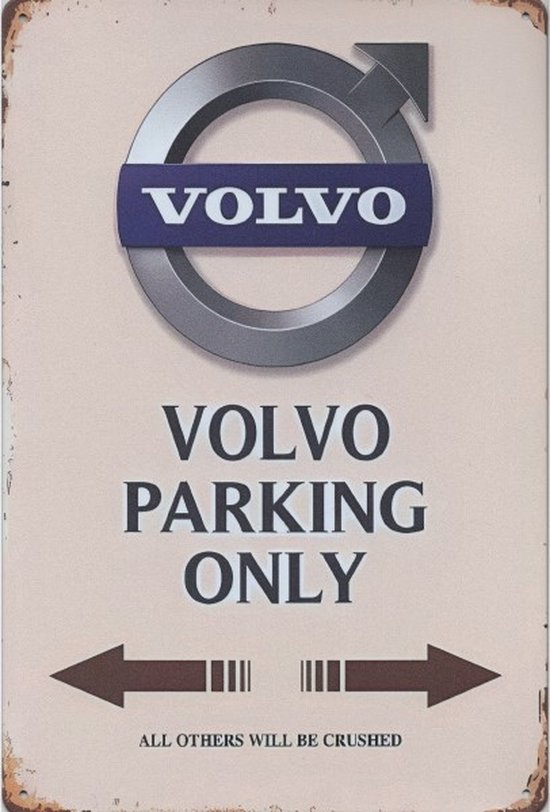 Panneau mural - Volvo Parking Only -20x30cm-