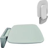 Douchestoel Opklapbaar Wandmontage - 35 x 27,5 cm - Douchekruk Opklapbaar - klapstoel Douche Stoel Badkrukje Douchekrukken Badstoelen Bath Stoel voor ouderen- Wit/Chroom