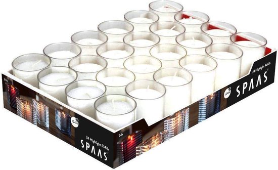 24x Refill Kaarsen 24 uur brandtijd SPAAS® in/outdoor kaarsen Horeca Navulkaarsen Grafkaarsen Herdenkingskaarsen