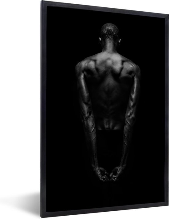 Homme - Zwart - Wit - Cadre - Cadre photo - 40x60 cm - Muscles