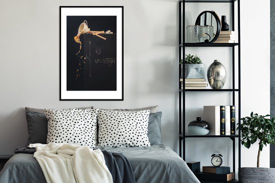 Koffie - Schoolbord - Kop - Wanddecoratie - Muurdecoratie - Poster - Fotolijst - 60x90 cm