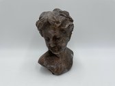 Buste decoratiebeeld Dame vintage bruin steen 21 x 15 cm | G6063903 | Home Sweet Home | Stoer & Sober Woonstijl