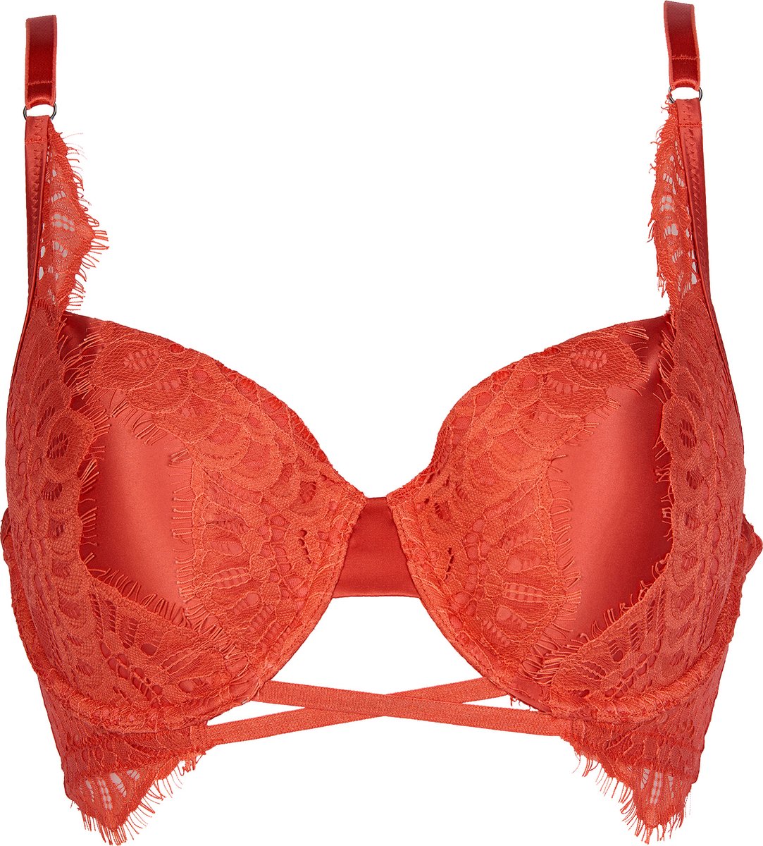 After Eden D-cup & up TESSA Padded wire bra with lace and strap Dames Beha - Brique