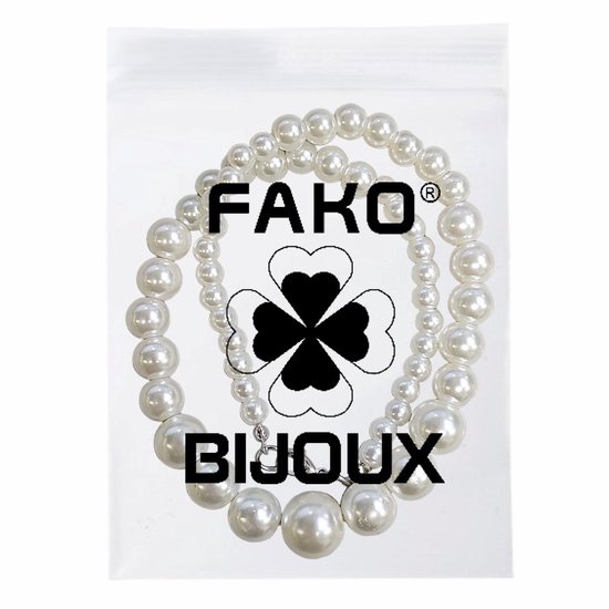 Fako Bijoux® - Parelketting - Medium - Glaskralen - Parelmoer - Wit - Fako Bijoux®