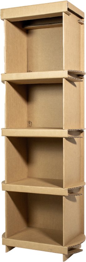 Kartonnen boekenkast 150cm hoog - 55x30x150 cm - 4 vakken - Kartonnen  kasten -... | bol