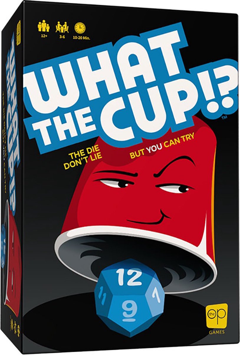 What the Cup!? - Party Spel - Sociaal Bluf Dobbelsteen Spel - Voor 3 tot 6 Spelers - Gezelschapsspel - Engelstalige Spelregels - USAopoly