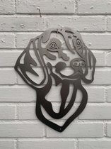 Metalen Hond - De Teckel - Wanddecoratie van metaal