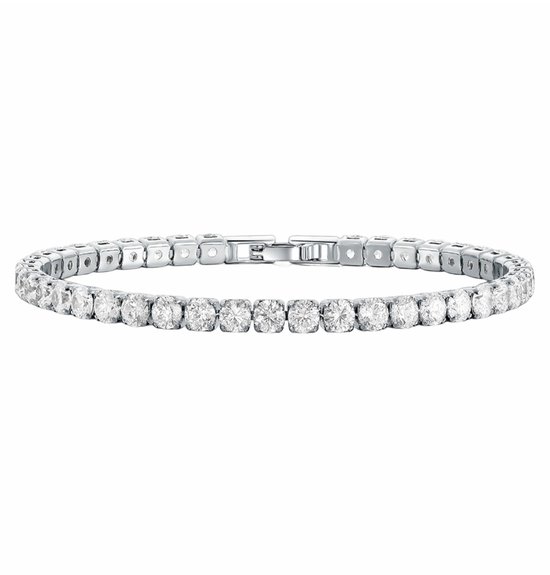 Fako Bijoux® - Dames Armband Zirkonia - 18cm - Cadeau - Verjaardag - Vrouw - Zilverkleurig