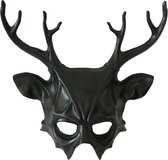 Masker Dark Elf - Zwart masker met oren en gewei