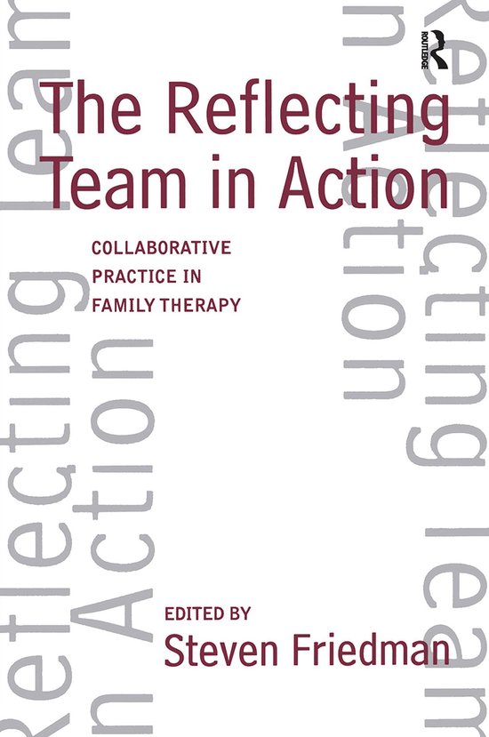 Boekomslag: "The Reflecting Team in Action" met rode en grijze tekst.