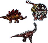 Dino dinosauriërs oertijd - strijk embleem - patch - patches - stof & strijk applicatie
