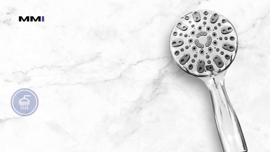 MineralStream Ionische douchekop 2.0 volledige set met vervangende kralen slang douchehouder armomvormer | 3 standen hoge druk waterbesparende