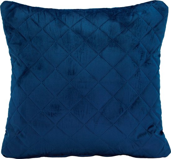Velvet Quilt - Sierkussen Blauw 50x50 cm. - Inclusief binnenvulling