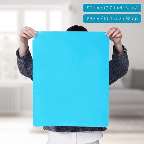 Kssvzz siliconenmat groot 70 x 50cm, knutselmat, siliconen onderlaag knutselmat, anti-aanbak antislip tafelmat, schildermat voor schilderen, giethars